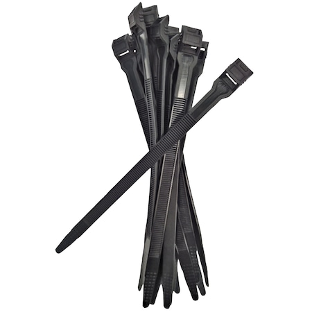 Electriduct Cable Tie, 7 in L, 1-1/2 in Max Bundle Dia., Black, 40 lb Strength CT-ED-V-LP-7-500-BK